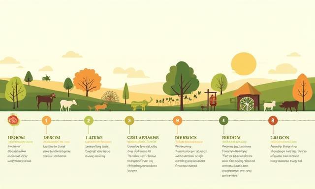Illustrated timeline showcasing key milestones of Dynamic Wave Portal in Gloucestershire agriculture