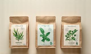 Organic seed kits neatly packaged